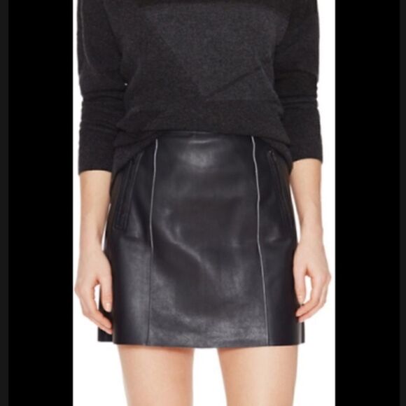 Vince Leather Mini Skirt  - Picture 1 of 7